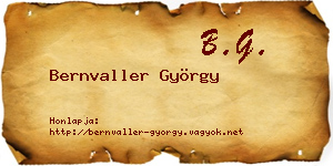 Bernvaller György névjegykártya
